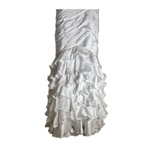 Mac Duggal Couture Dress Womens 18 White 4911H Ruffle Gown Strapless Beaded Prom - Picture 4 of 11